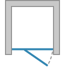 Одностворчаті двері з фіксованою панеллю в одній лініі (петлі на фіксованій частині), відкривання назовні