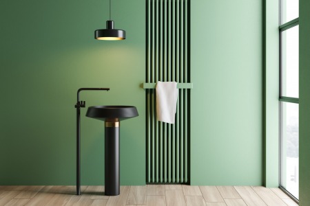 Ванна кімната в зелених кольорах, тренди 2022 року